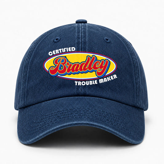 Certified Your Name Trouble Maker Washed Cap BRADLEY 13K1 C73PF