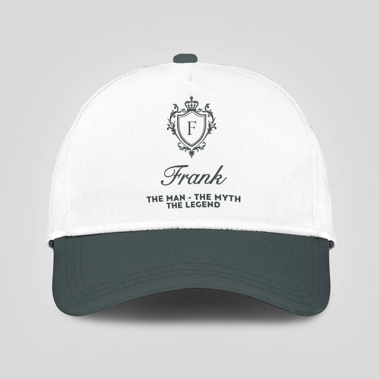 The Man The Myth The Legend Elegant Gray And White Cap FRANK 13K1 C170PF