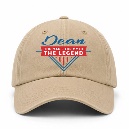 The Man The Myth The Legend Logo Washed Cap DEAN 13K1 C37PF