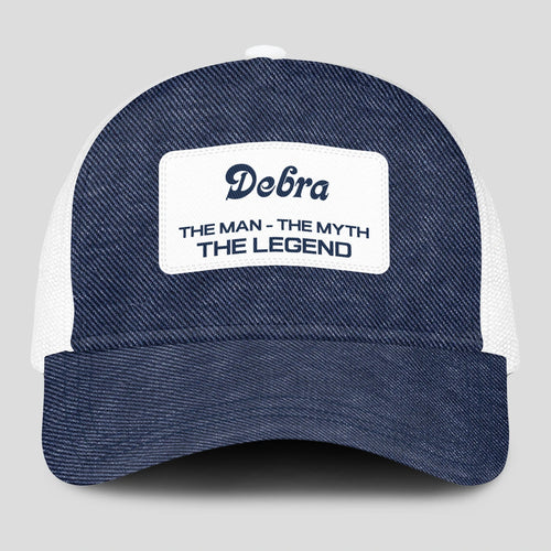The Man The Myth The Legend Blue Denim Mesh Cap DEBRA 13K1 C194PF