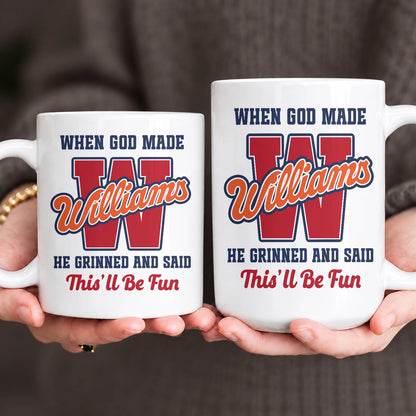 When God Made Your Name Personalized Baseball Mug WILLIAMS 13K1 MG07