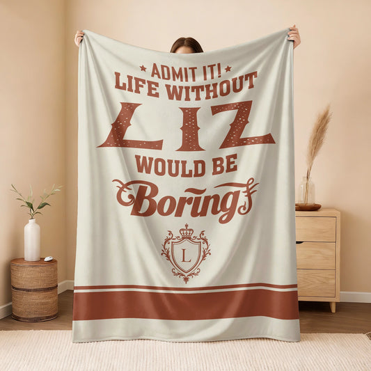 Life Without Your Name Would Be Boring Cream Terracotta Blanket LIZ 13K1 BK24