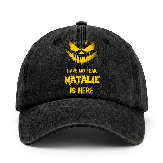 Have No Fear Your Name Is Here Jack O' Lantern Washed Cap NATALIE 13K1 C135PF