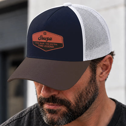 The Man The Myth The Legend Navy And Brown Mesh Cap SOUZA 13K1 C188PF