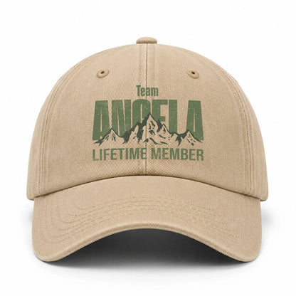 Team Your Name Lifetime Member Mountain Cap ANGELA 13K1 C58PF