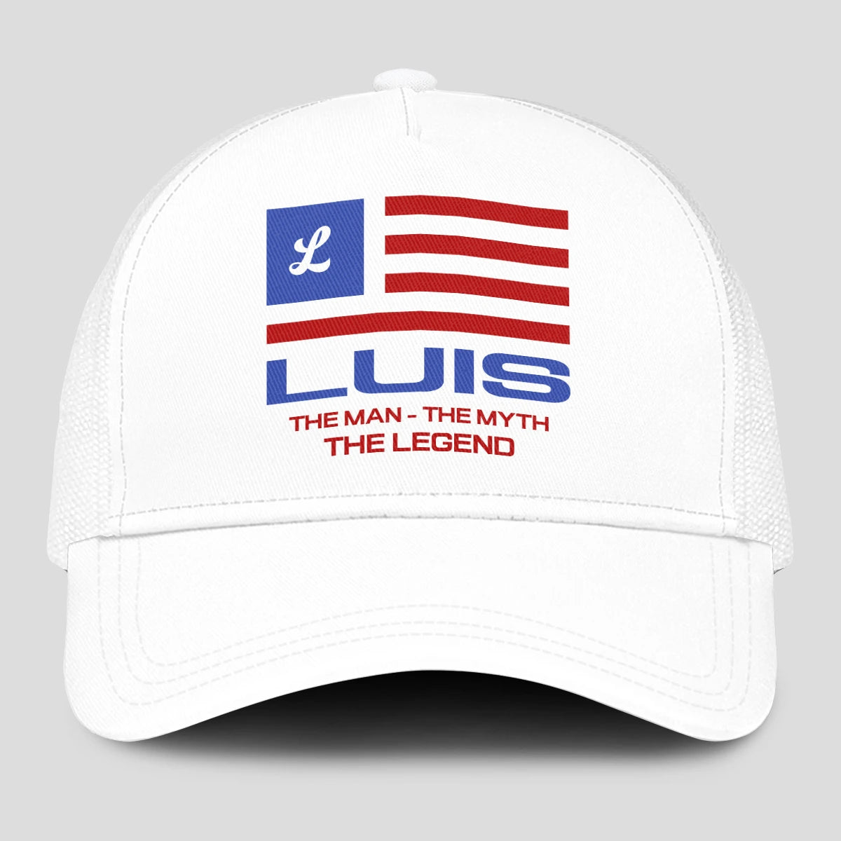 The Man The Myth The Legend America Flag Mesh Cap LUIS 13K1 C193PF