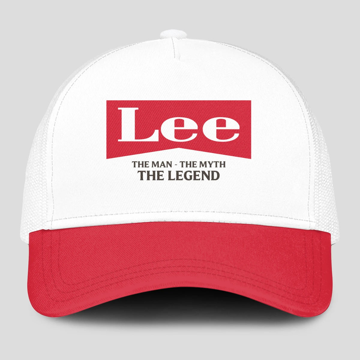 The Man The Myth The Legend Red And White Mesh Cap LEE 13K1 C197PF