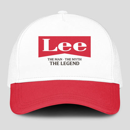 The Man The Myth The Legend Red And White Mesh Cap LEE 13K1 C197PF