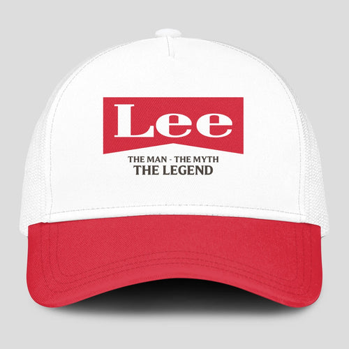 The Man The Myth The Legend Red And White Mesh Cap LEE 13K1 C197PF