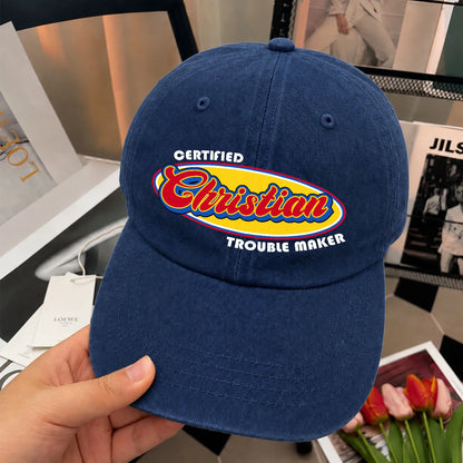 Certified Your Name Trouble Maker Washed Cap CHRISTIAN 13K1 C73PF