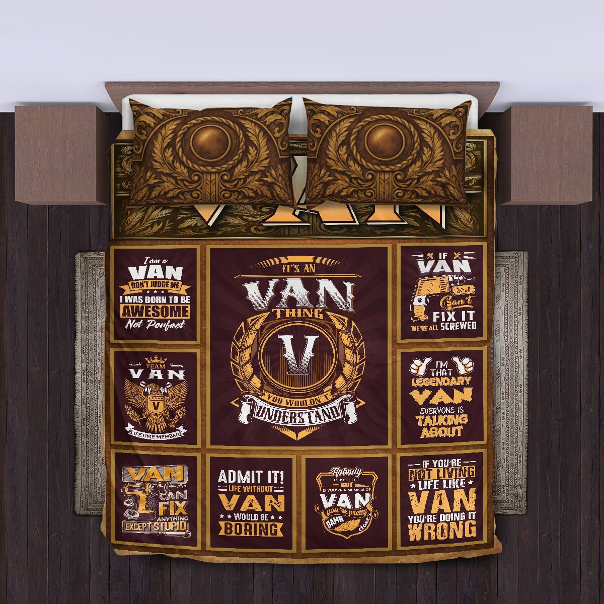 VAN Limited Edition Personalized Bedding Set 13K1-BS3