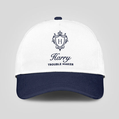 Trouble Maker Funny Blue And White Cap HARRY 13K1 C152PF