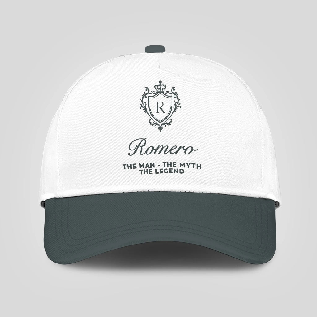 The Man The Myth The Legend Elegant Gray And White Cap ROMERO 13K1 C170PF