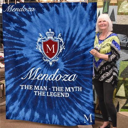 The Man The Myth The Legend Blue Waves Fleece Blanket MENDOZA 13K1 BK11