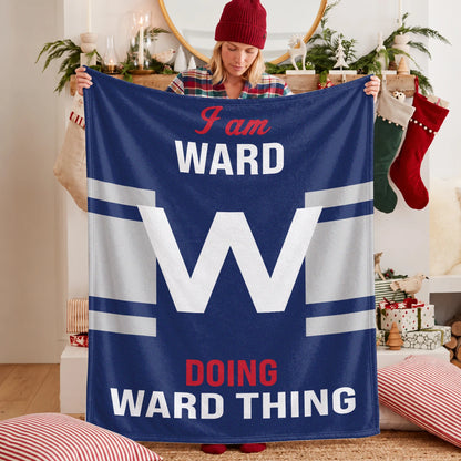 I'm Name Doing Name Things Navy Fleece Blanket WARD 13K1 BK51