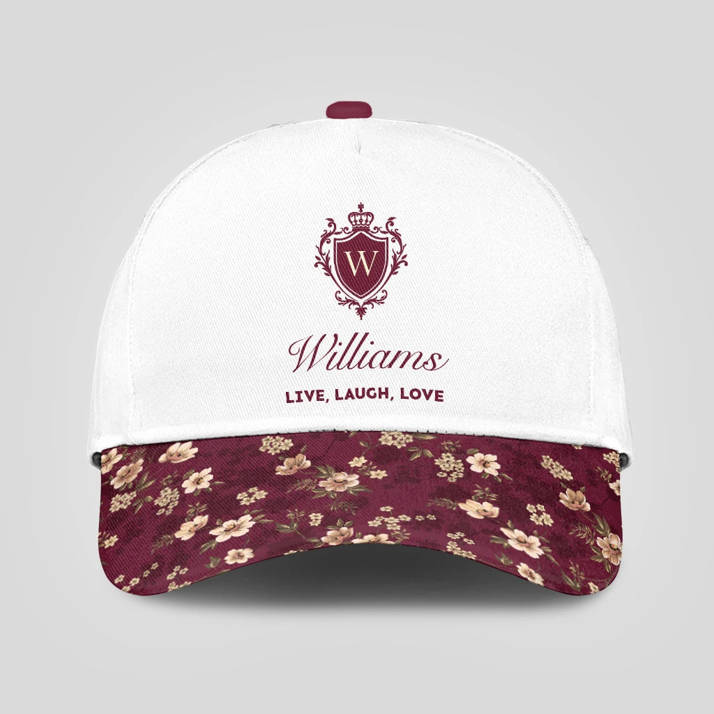 Live Laugh Love Floral Burgundy Cap WILLIAMS 13K1 C112PF