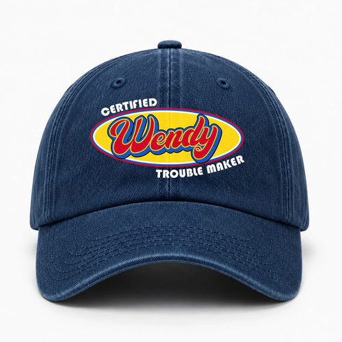 Certified Your Name Trouble Maker Washed Cap WENDY 13K1 C73PF