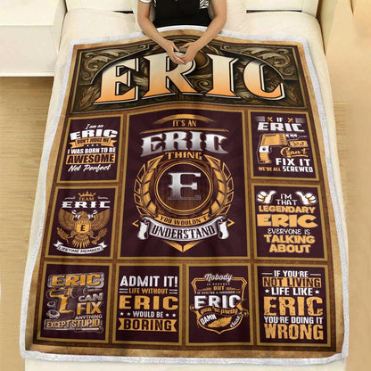 ERIC Personalized Blanket | Custom Name Cozy Throw Gift 13K1-BK4