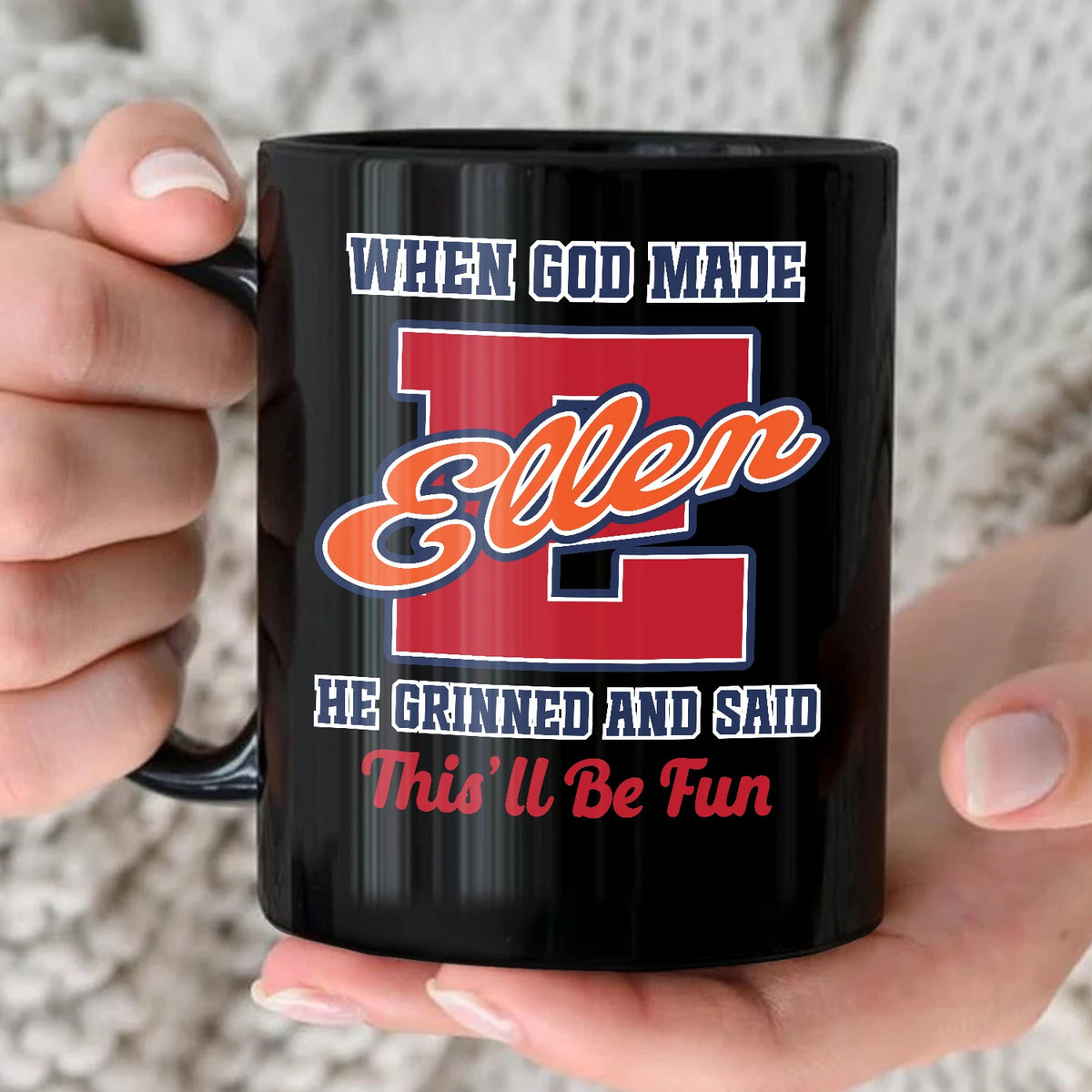 When God Made Your Name Personalized Baseball Mug ELLEN 13K1 MG07