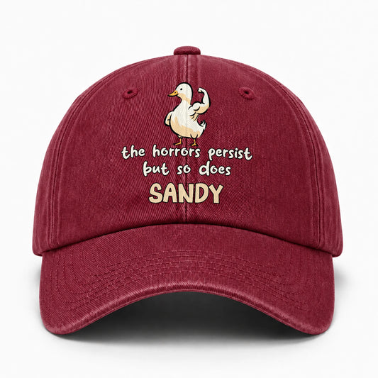 The Horrors Persist But So Does Your Name Funny Goose Burgundy Washed Cap SANDY 13K1 C126PF
