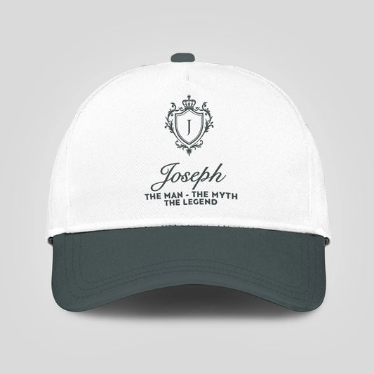 The Man The Myth The Legend Elegant Gray And White Cap JOSEPH 13K1 C170PF