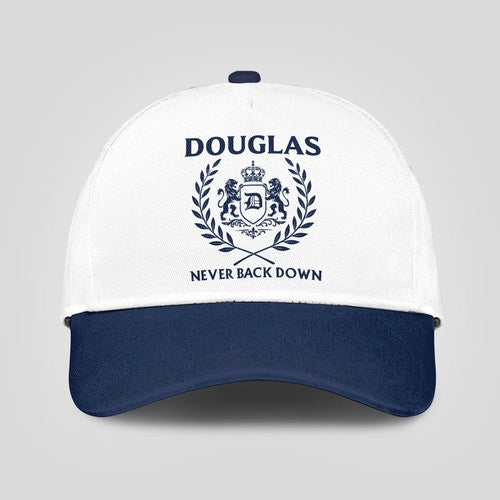 Never Back Down Blue And White Cap DOUGLAS 13K1 C59PF