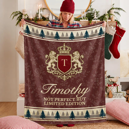 Not Perfect But Limited Edition Burgundy Pine Tree Fleece Blanket TIMOTHY 13K1 BK41