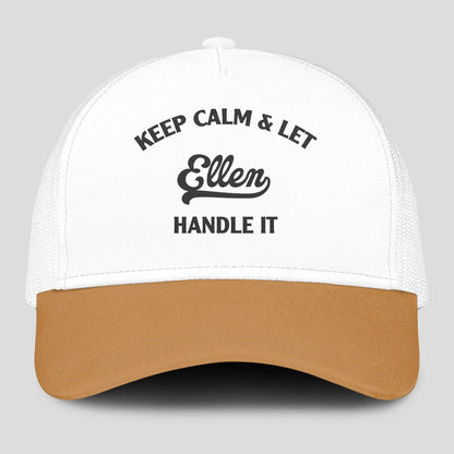 Keep Calm & Let Your Name Handle It Yellow And White Mesh Cap ELLEN 13K1 C205PF