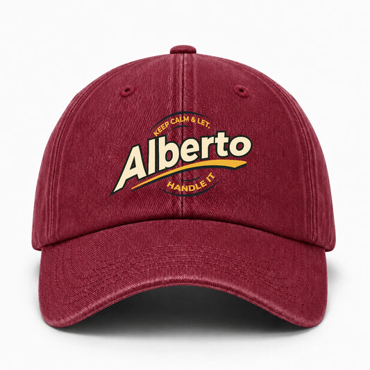 Keep Calm & Let Your Name Handle It Burgundy Washed Cap ALBERTO 13K1 C105PF