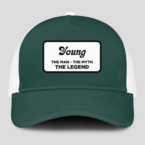 The Man The Myth The Legend Green And White Mesh Cap YOUNG 13K1 C198PF