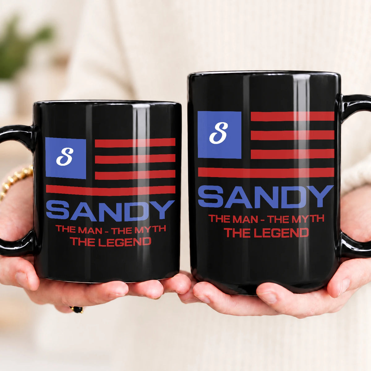 The Man The Myth The Legend American Flag Mug SANDY 13K1 MG18
