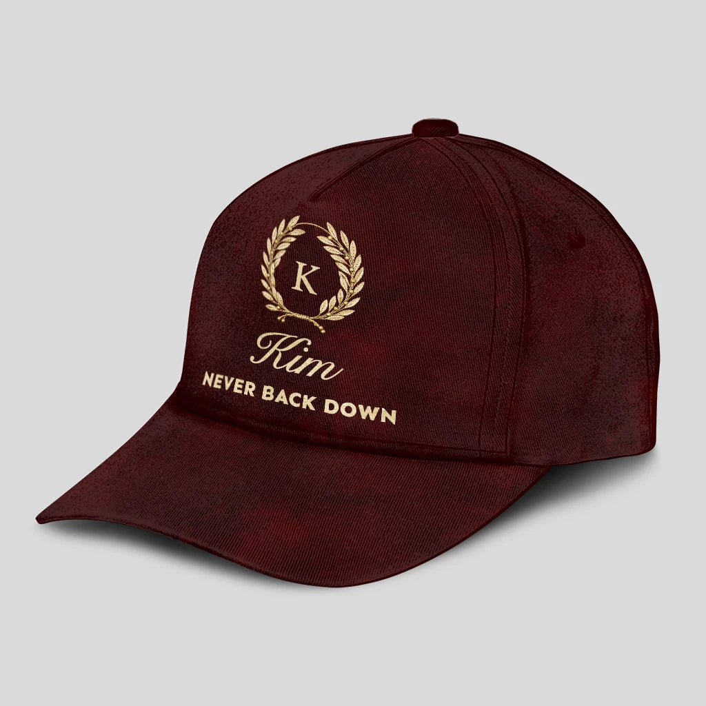 Never Back Down Golden Olive Burgundy Cap KIM 13K1 C177PF