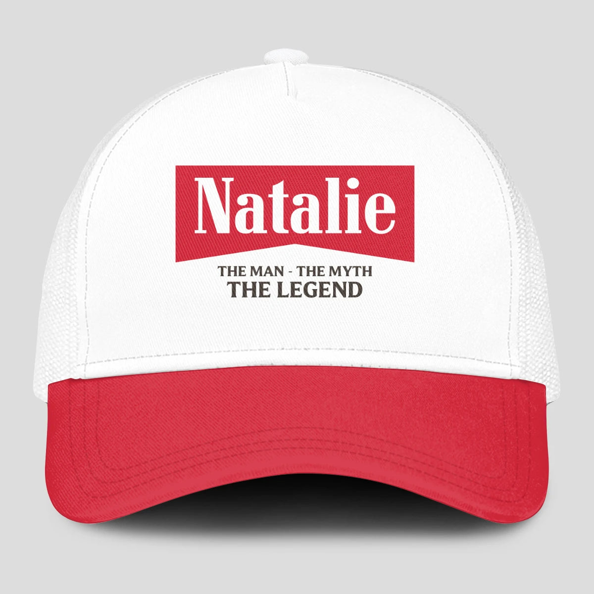 The Man The Myth The Legend Red And White Mesh Cap NATALIE 13K1 C197PF