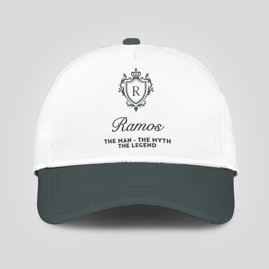 The Man The Myth The Legend Elegant Gray And White Cap RAMOS 13K1 C170PF