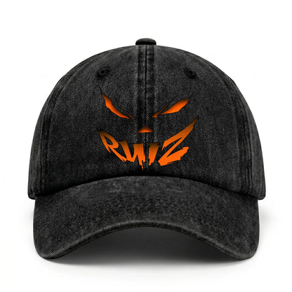Stay Hungry Pumpkin Chasing Ghosts Funny Washed Cap RUIZ 13K1 C101PF