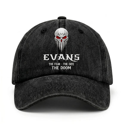 Your Name The Fear The Fate The Doom Skull Washed Cap EVANS 13K1 C98PF
