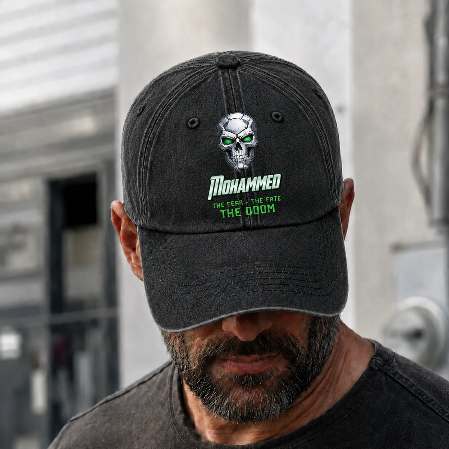 The Fear The Fate The Doom Skull Washed Cap MOHAMMED 13K1 C99PF