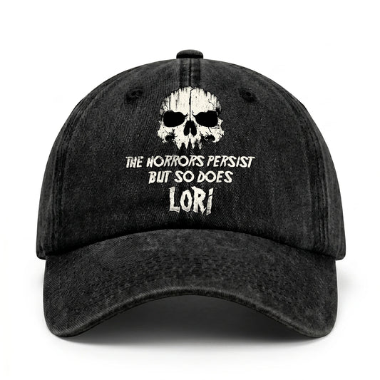 The Horrors Persist But So Does Your Name Cool Skull Washed Cap LORI 13K1 C134PF