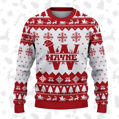 WAYNE Personalized Christmas Pajama Set - Holiday Gift Outfit 13K1-CR2