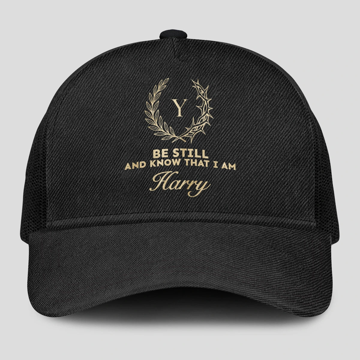 Be Still And Know That I Am Name Black Mesh Cap HARRY 13K1 C202PF
