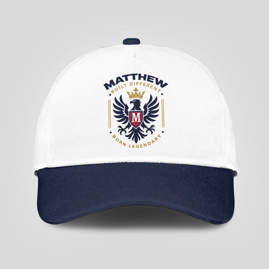 Built Different Born Legendary Elegant Blue And White Cap MATTHEW 13K1 C76PF