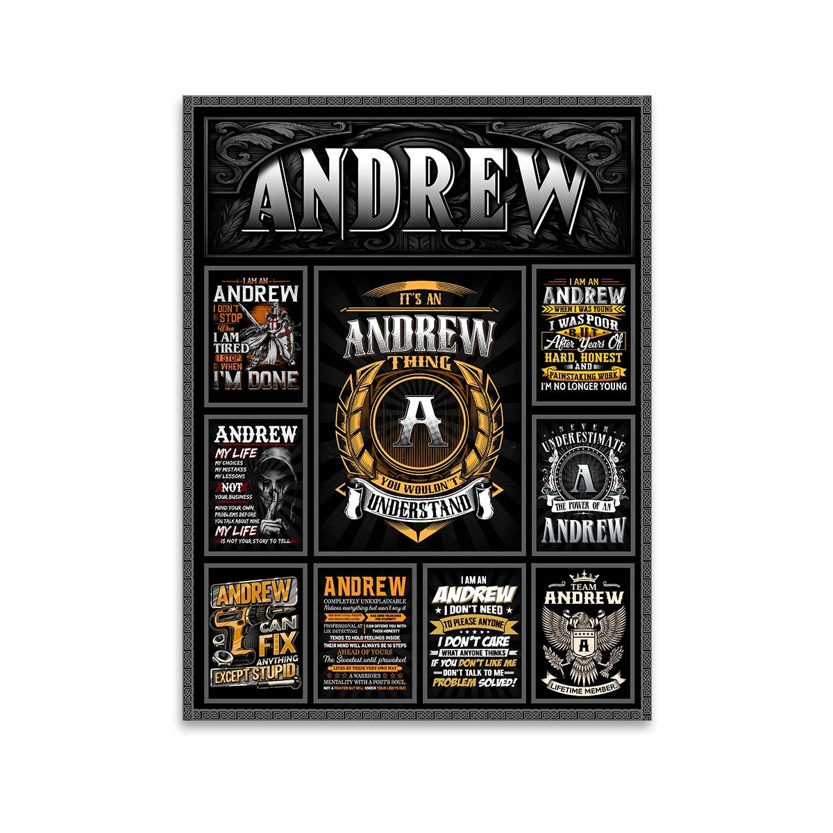 ANDREW Personalized Sponge Floor Mat – Custom Printed Home Decor 13K1-AR2