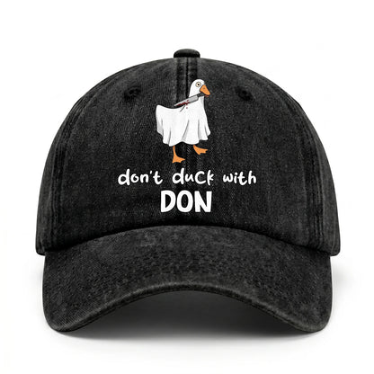 Don't Duck With Your Name Funny Washed Cap DON 13K1 C129PF