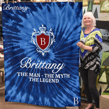 The Man The Myth The Legend Blue Waves Fleece Blanket BRITTANY 13K1 BK11