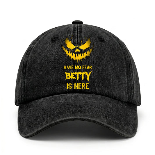 Have No Fear Your Name Is Here Jack O' Lantern Washed Cap BETTY 13K1 C135PF