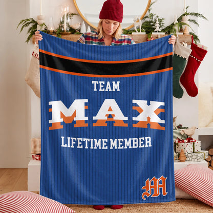 Team Your Name Lifetime Member Basketball Fleece Blanket MAX 13K1 BK47