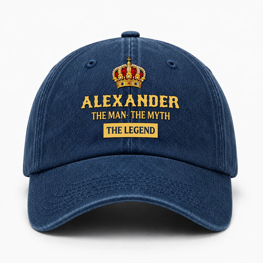 The Man The Myth The Legend King Crown Washed Cap ALEXANDER 13K1 C146PF
