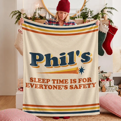 Your Name's Sleep Time Funny Retro Fleece Blanket PHIL 13K1 BK67