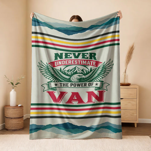 Never Underestimate Your Name Vintage Mountain Fleece Blanket VAN 13K1 BK44