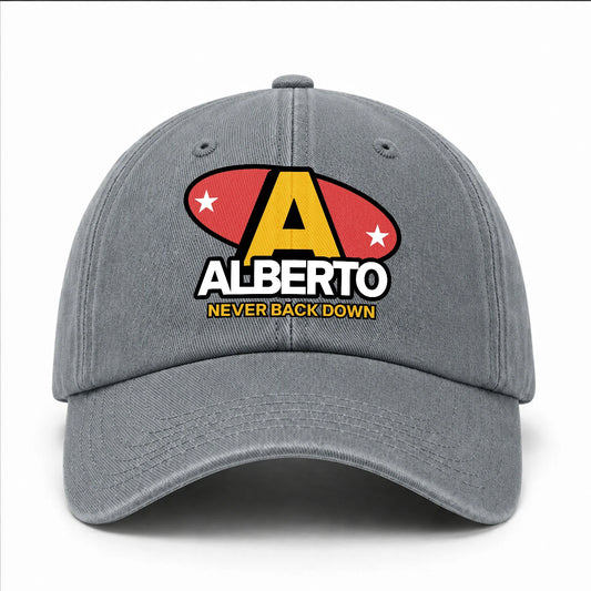 Never Back Down With Your Name And Initial Letter Washed Cap ALBERTO 13K1 C82PF